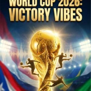 Official World Cup 2026 Victory Vibes music album cover featuring football players and global flags by DJ CK.